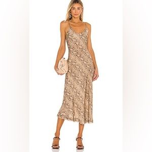 Rhiannon Bias Midi Slip Dress in Python